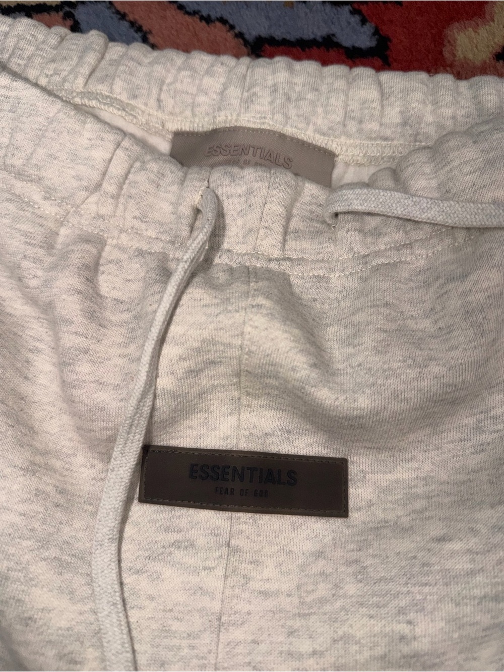 ESSENTIALS Men Light Gray Fleece Drawstring Shorts - Picture 4 of 4